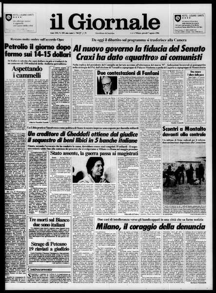 Il giornale : quotidiano del mattino